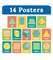 Carson Dellosa 14-Piece Basic Shapes Early Learning Posters, 8.5" x 11" 2D and 3D Geometric Wall Art, Preschool and Kindergarten Classroom Decor, Office Decorations, and Teacher Supplies